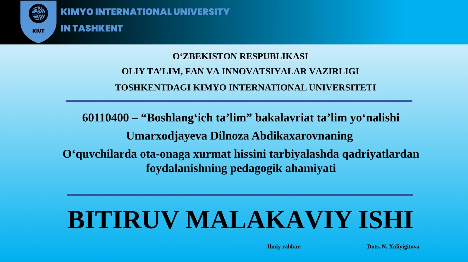 O‘quvchilardaota-onagaхurmathissinitarbiyalashdaqadriyatlardanfoydalanishningрedagogikahamiyati