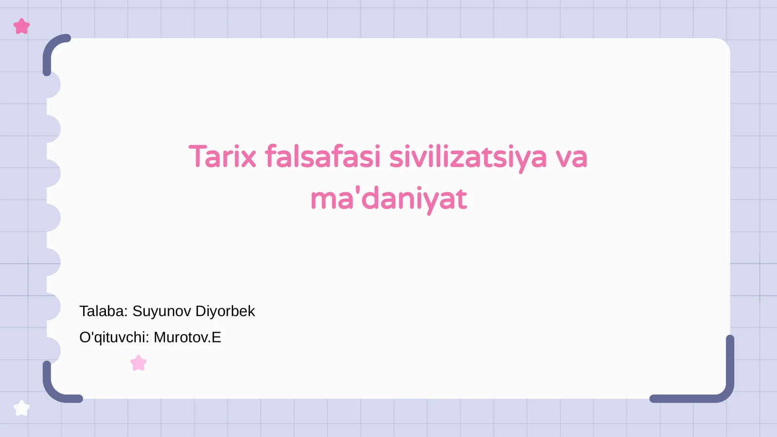 Tarix falsafasi sivilizatsiya va ma'daniyat