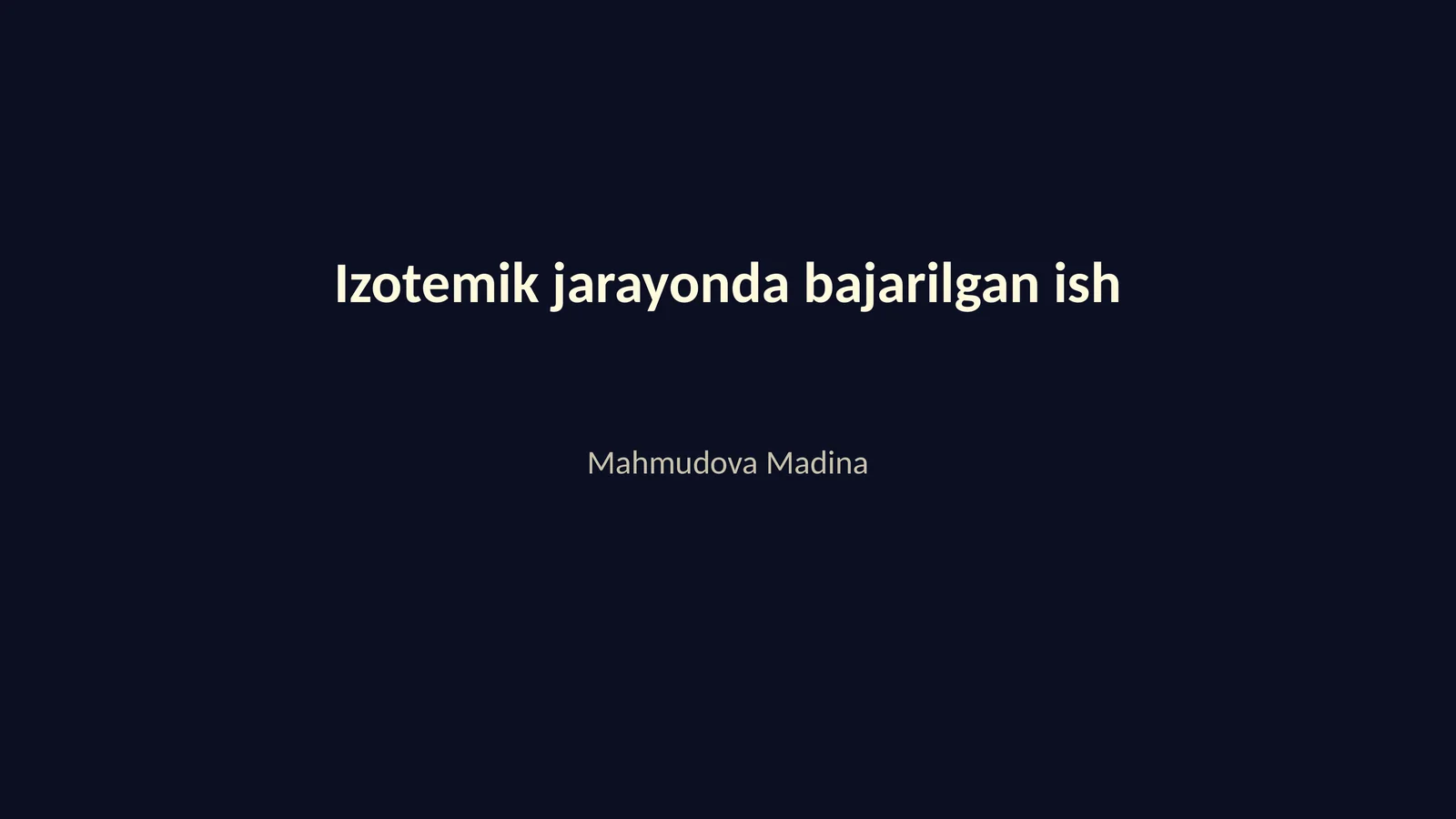 Izotemik jarayonda bajarilgan ish