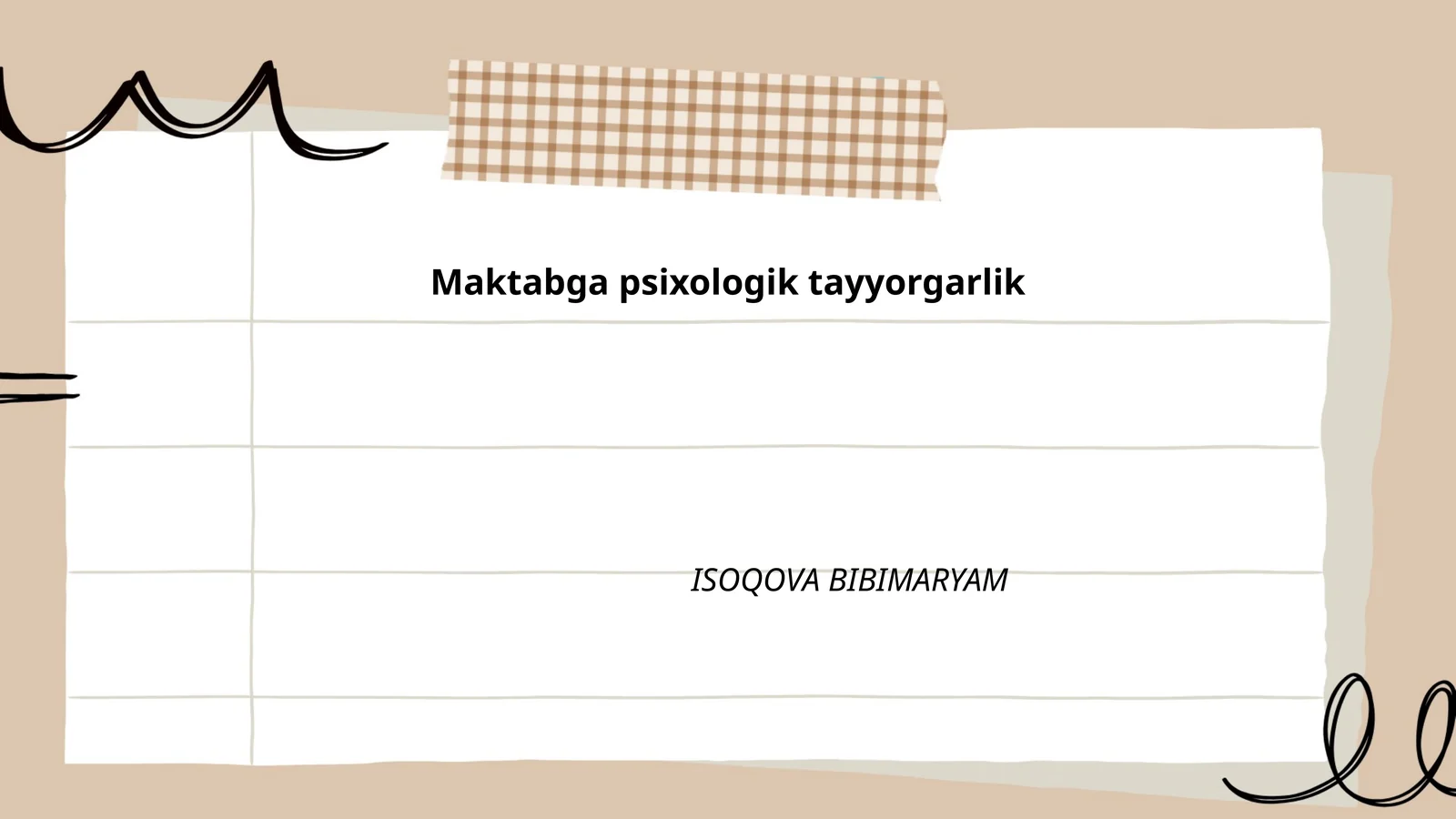 Maktabga psixologik tayyorgarlik