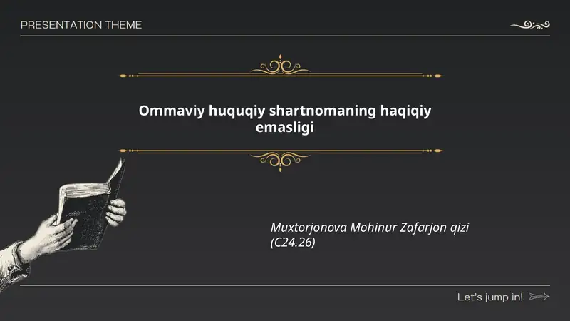 Ommaviy huquqiy shartnomaning haqiqiy emasligi
