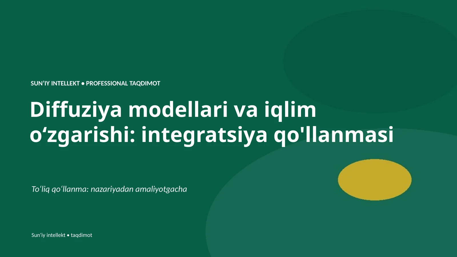 Diffuziya modellari va iqlim oʻzgarishi: integratsiya qo'llanmasi