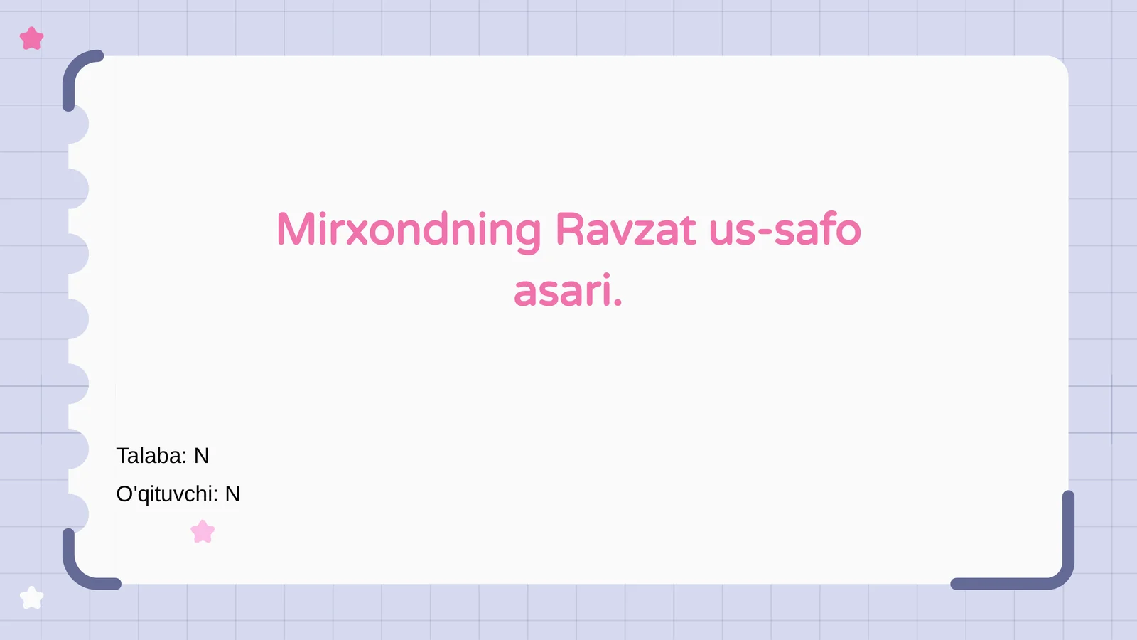 Ravzat us-safo asari