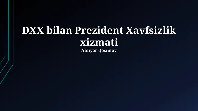 Milliy xavfsizlik xizmati (MXX) va Prezident xavfsizlik xizmati (PXX)