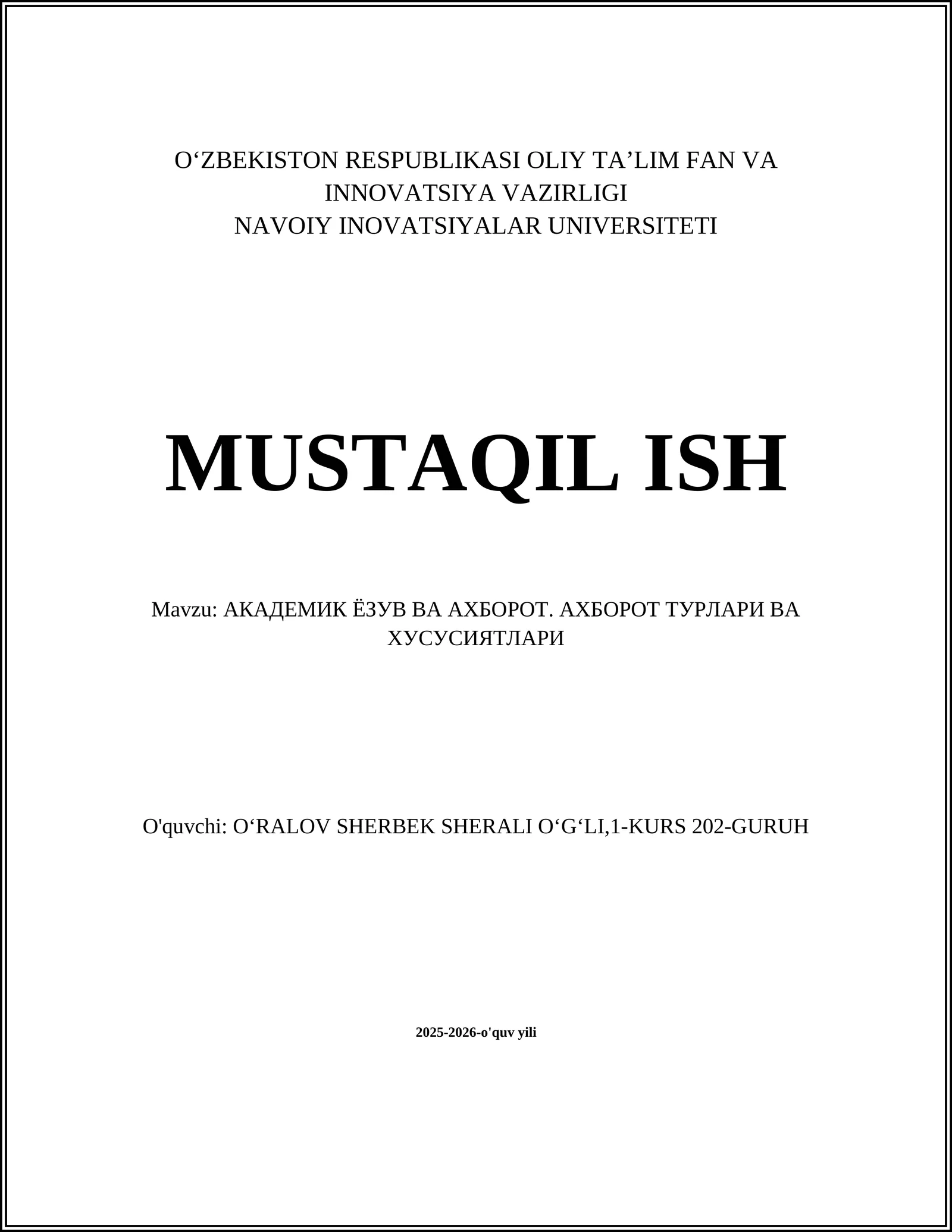 2025-2026-kurs navoiy inovatsiyalari universitetida mustaqil ilmiy ish