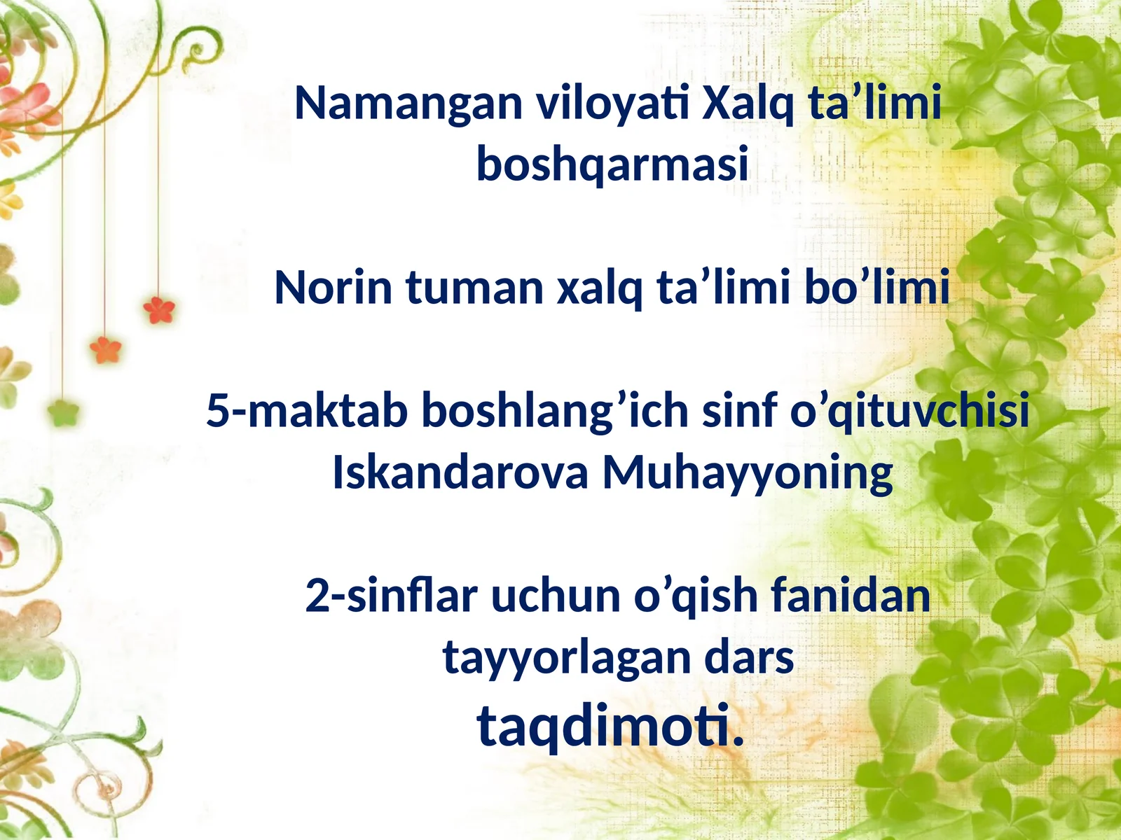 QALDIRG’OCH BILAN BESHIKTERVATAR(Ertak)OltmishO’sarov