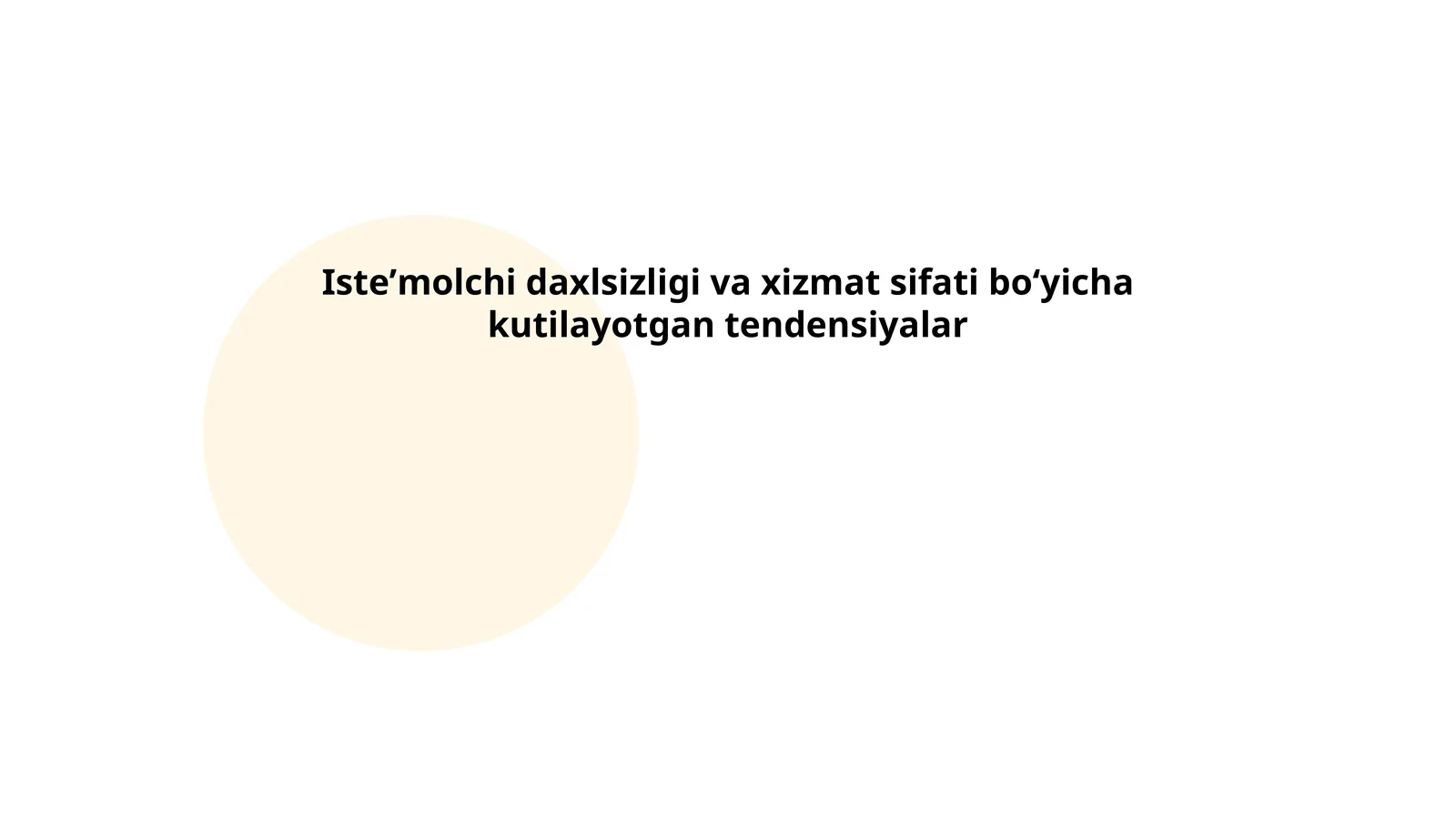 Isteʼmolchi daxlsizligi va xizmat sifati boʻyicha kutilayotgan tendensiyalar