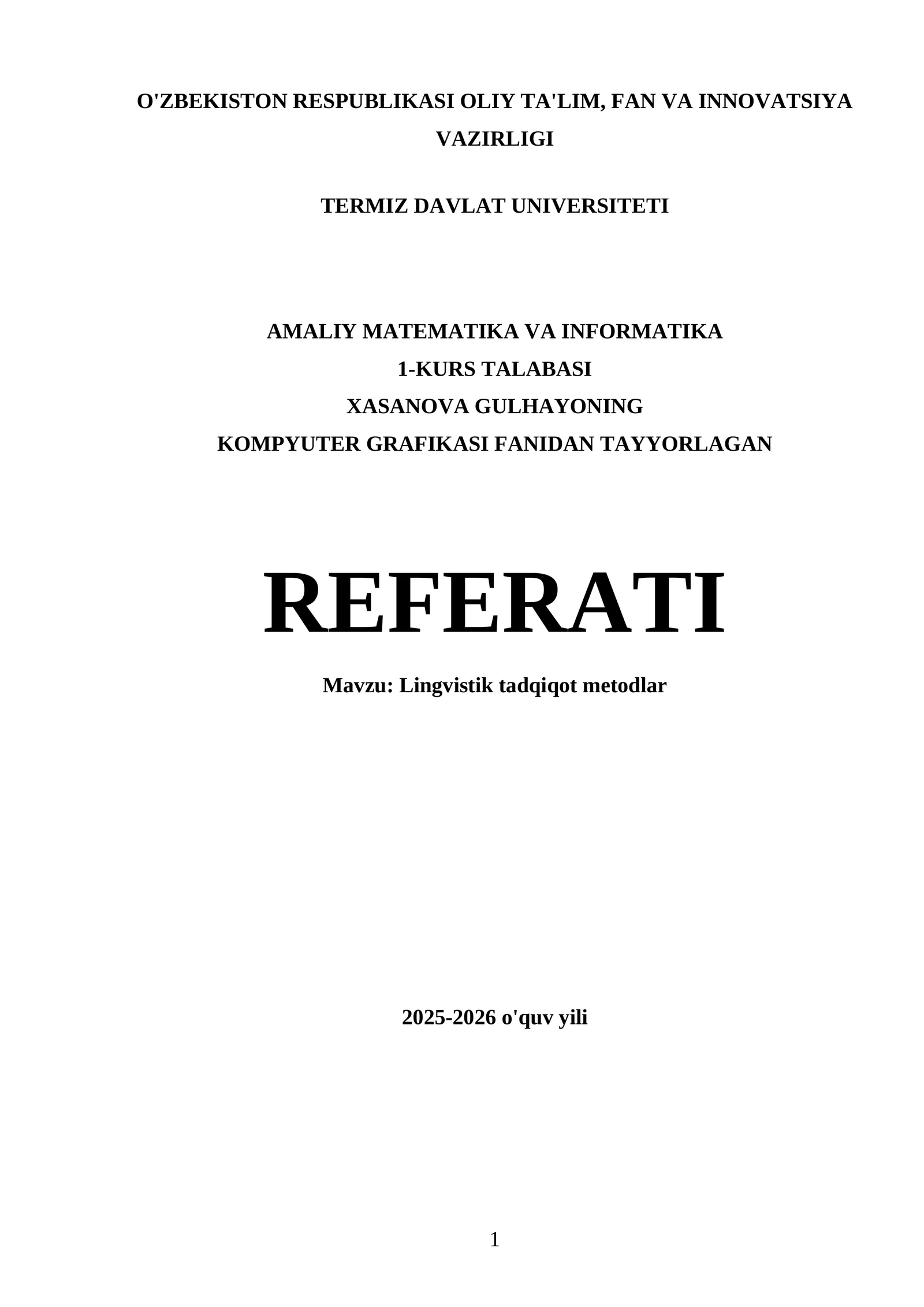 Lingvistik tadqiqot metodlar