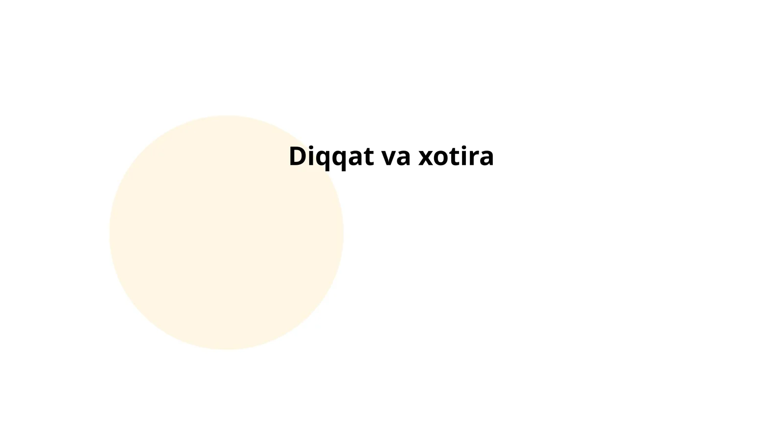 Diqqat va xotira