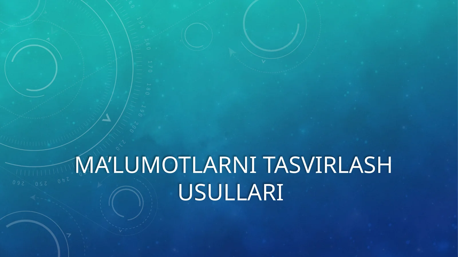 Ma’lumotlarni tasvirlashusullari