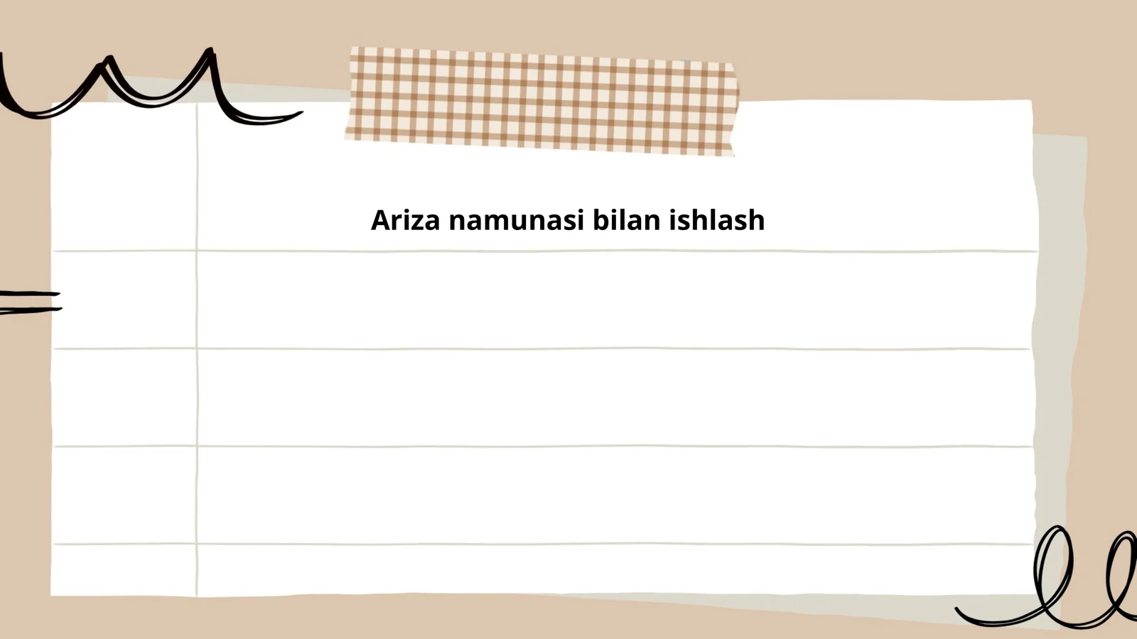 Ariza namunasi bilan ishlash