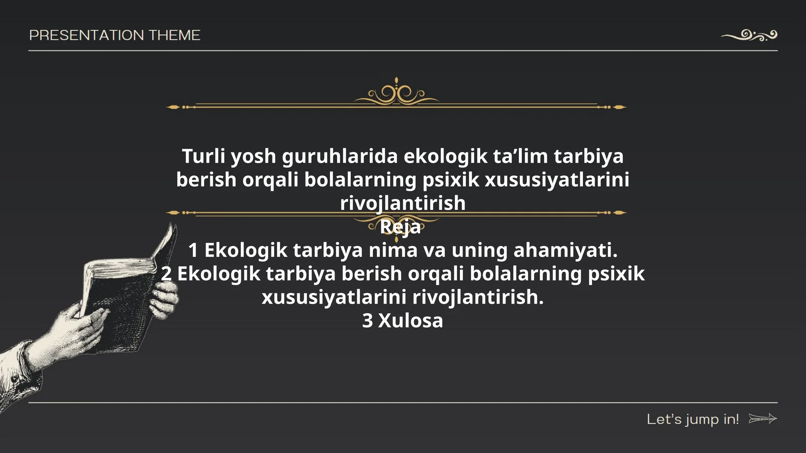 Turli yosh guruhlarida ekologik taʼlim tarbiya berish orqali bolalarning psixik xususiyatlarini rivojlantirish