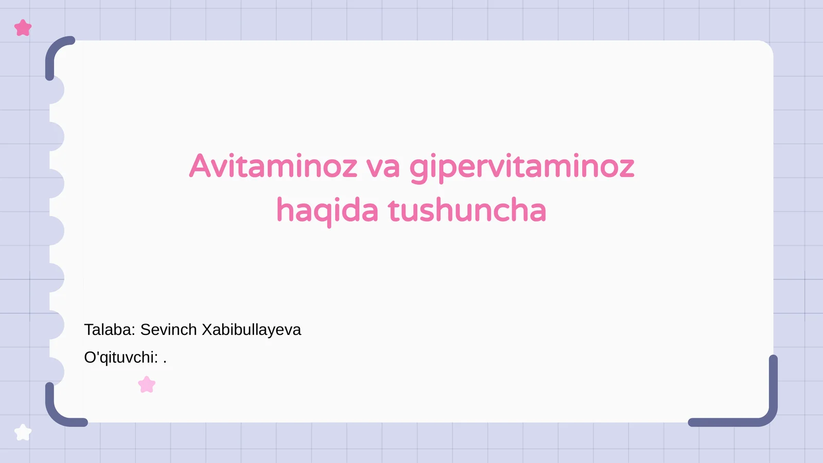 Avitaminoz va gipervitaminoz haqida tushuncha