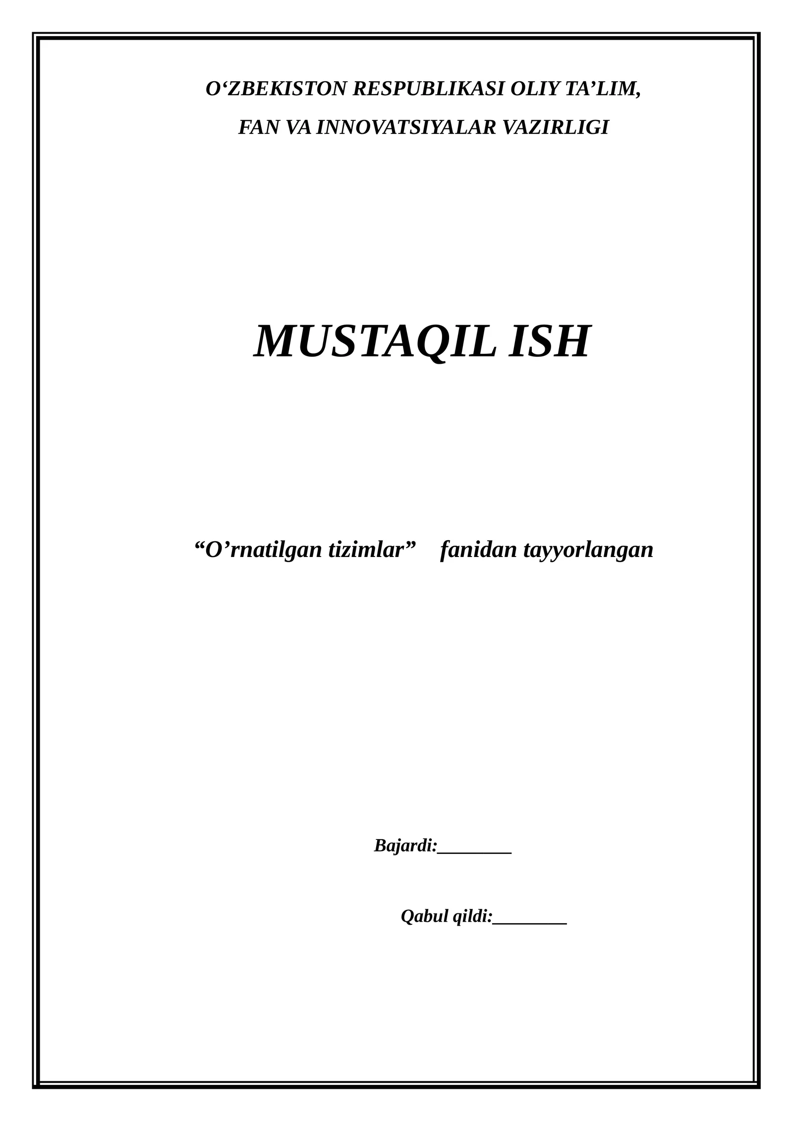 Raqamli signal va o‘rnatilgan tizim protsessorlari