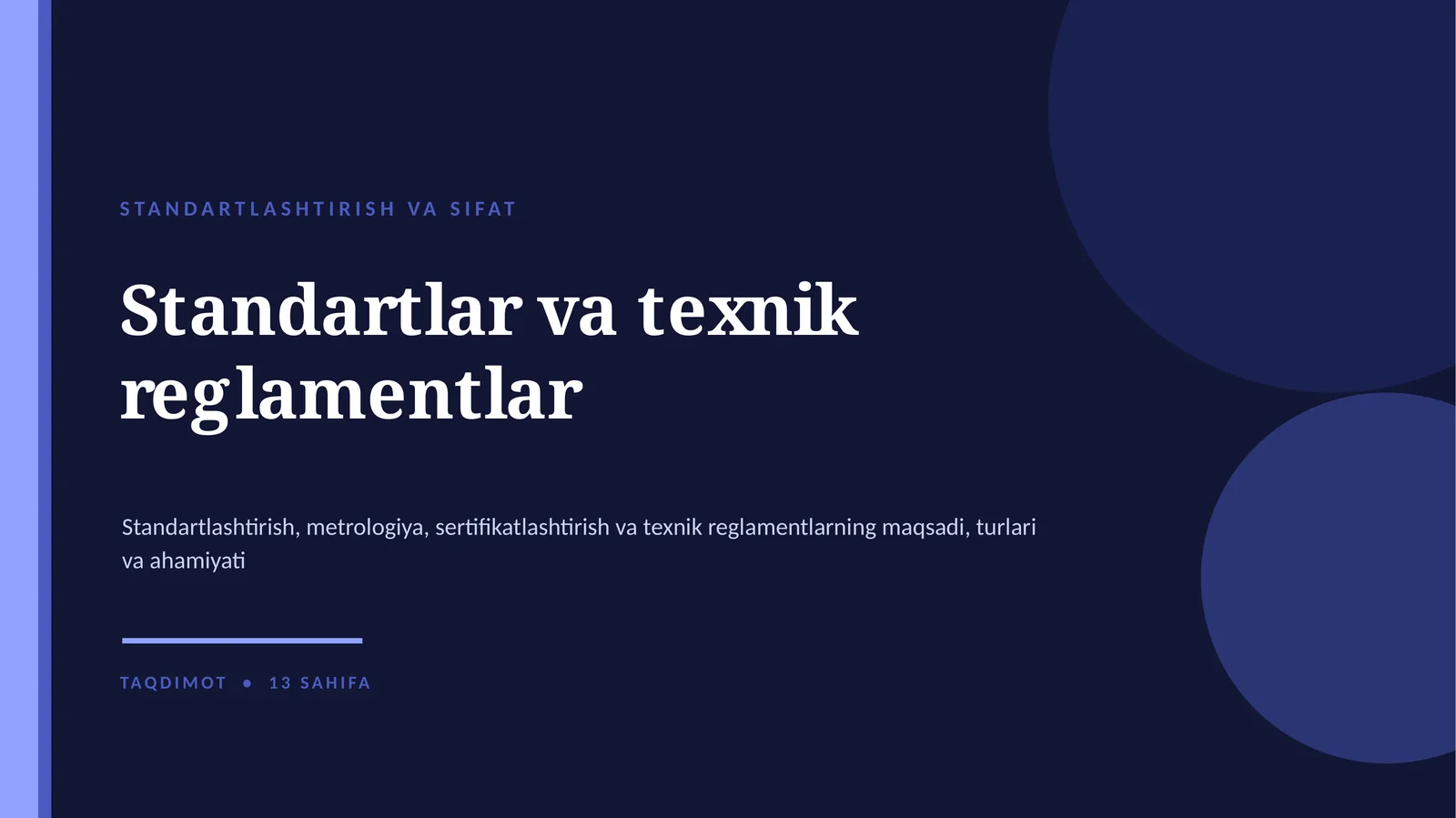 Standartlashtirish va sifat