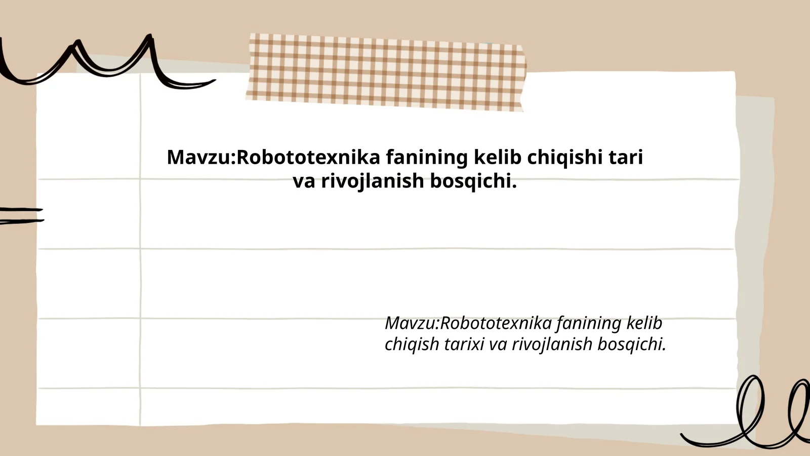 Robototexnika fanining kelib chiqishi tari va rivojlanish bosqichi