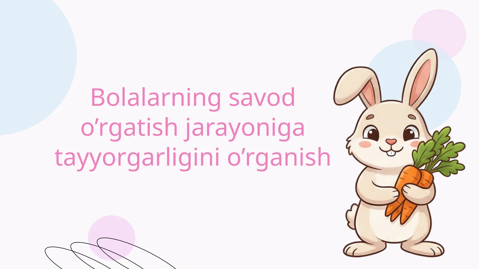 Bolalarning savod o'rgatish jarayoniga tayyorgarligini o'rganish