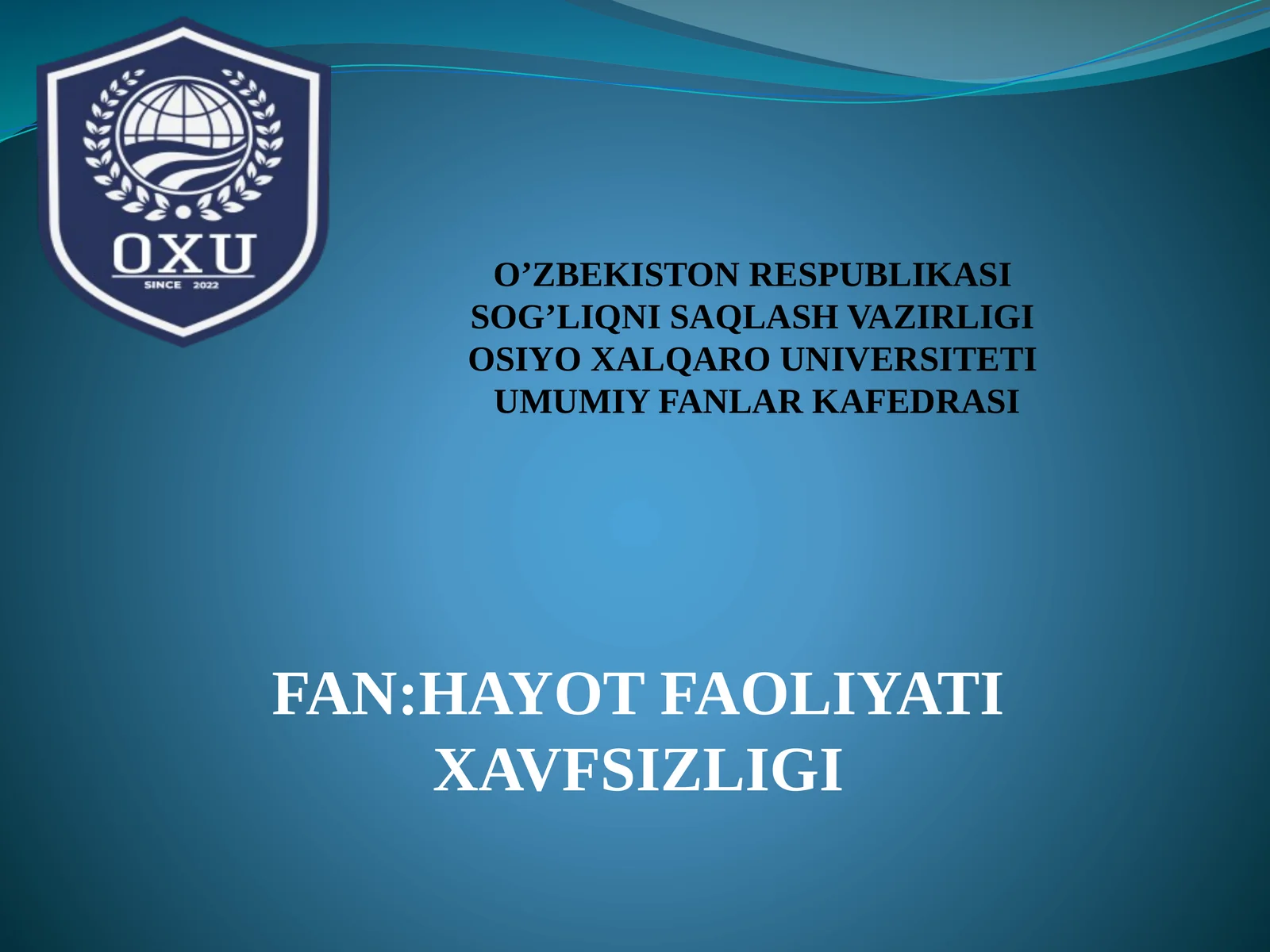 Hayot faoliyati xavfsizligini ta’minlash tamoyillari uslublari
