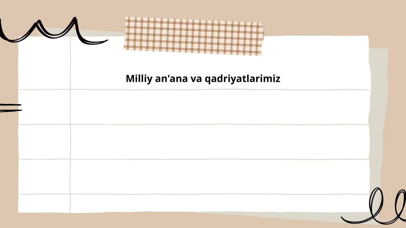 Milliy an'ana va qadriyatlarimiz