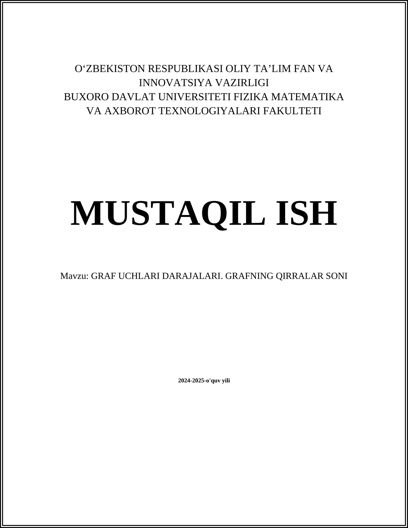 GRAF UCHLARI DARAJALARI. GRAFNING QIRRALAR SONI