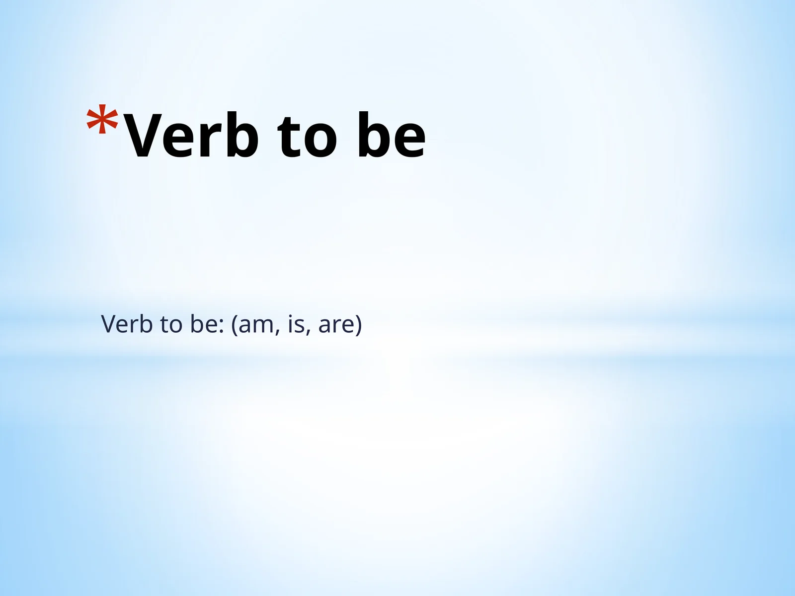 Verb to be