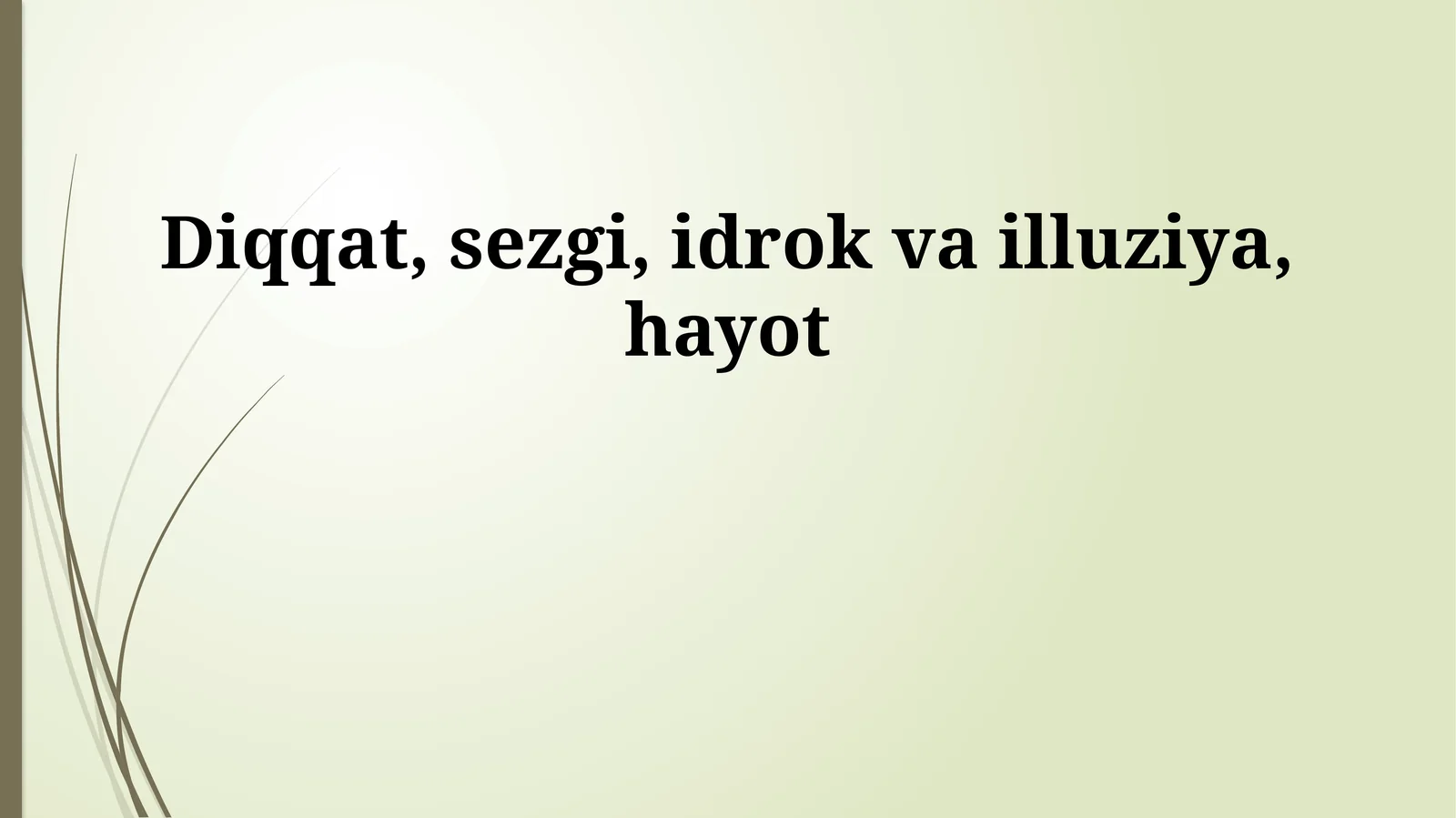 Diqqat, sezgi, idrok va illuziya, hayot
