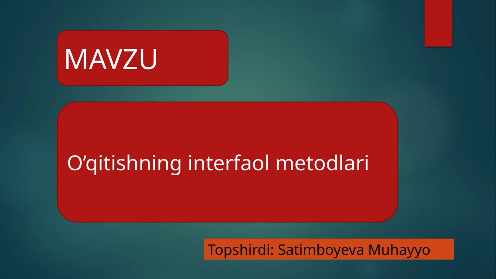 O’qitishninginterfaolmetodlari