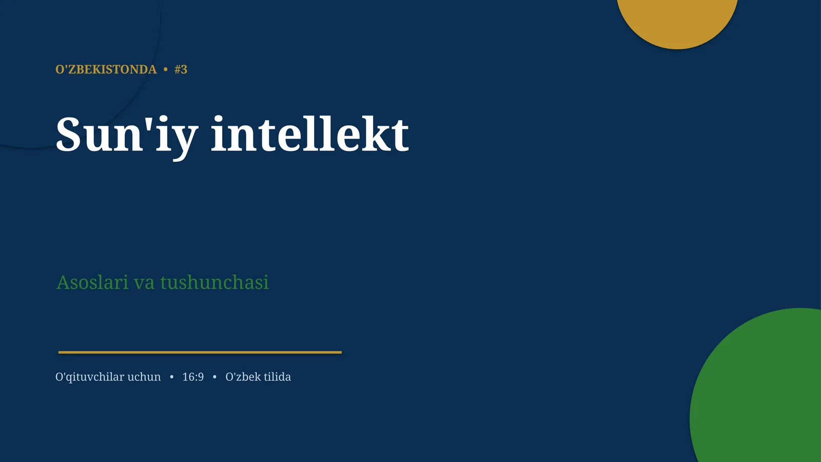 Sun'iy intellekt Asoslari va tushunchasi
