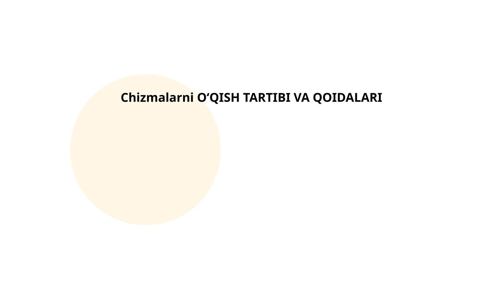 Chizmalarni OʻQISH TARTIBI VA QOIDALARI