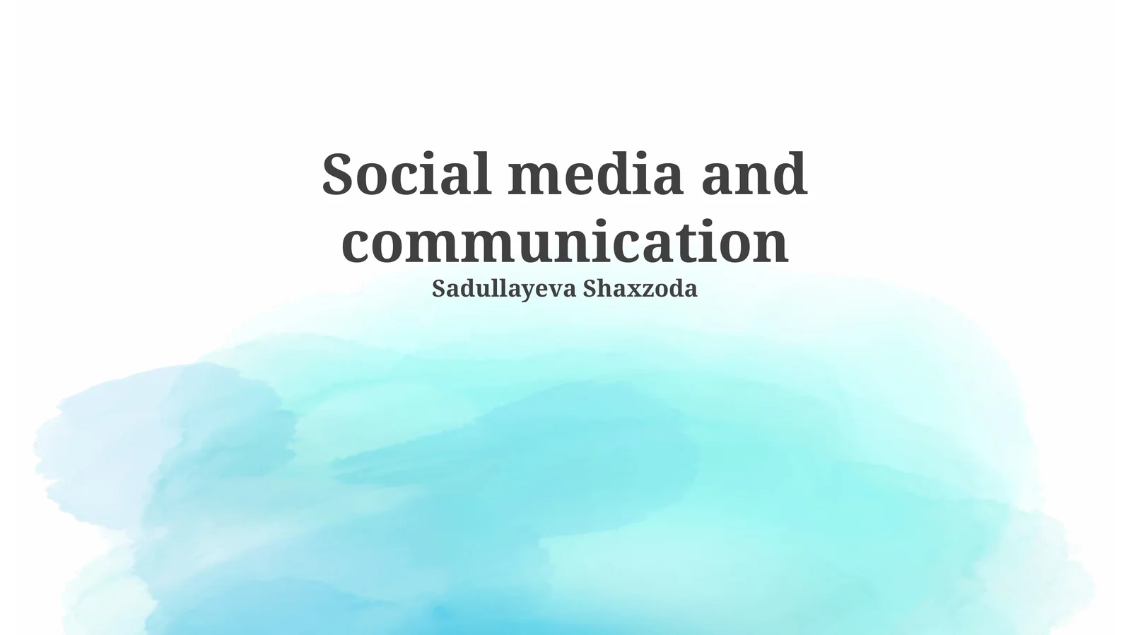 Social media and communication