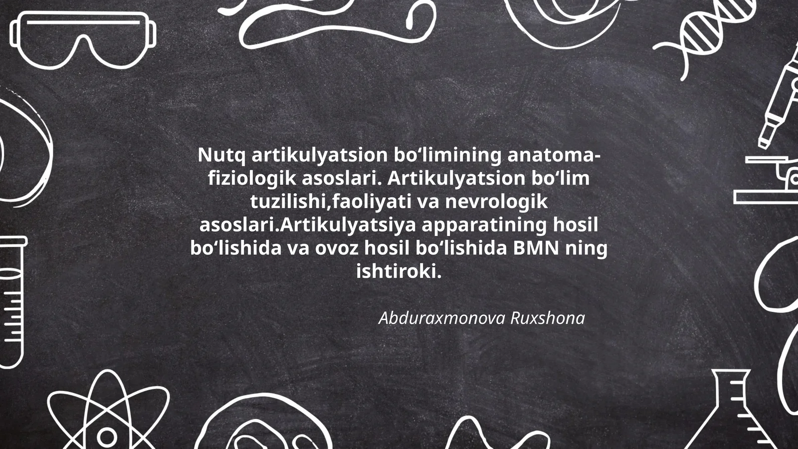 Nutq artikulyatsion boʻlimining anatoma-fiziologik asoslari