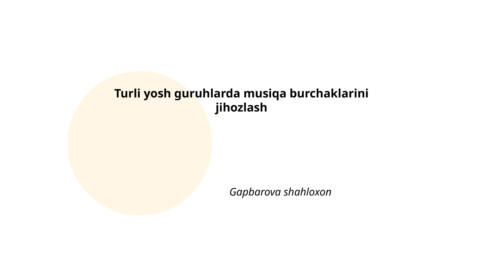 Musiqa burchagi jihozlash