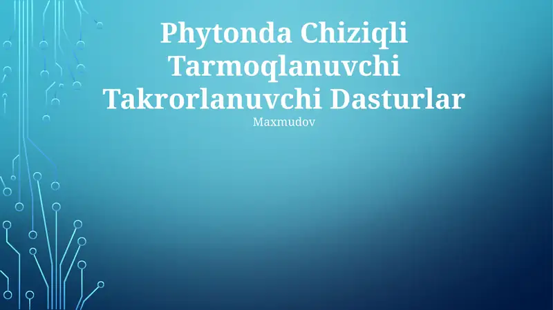 Chiziqli Tarmoqlanuvchi Takrorlanuvchi Dasturlar