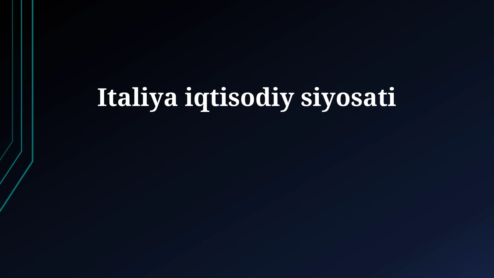 Italiya iqtisodiy siyosati