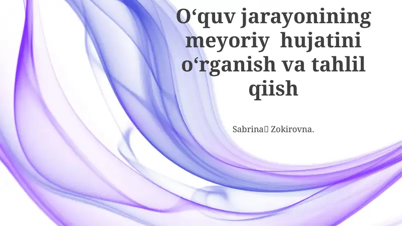 Asosiy Bandlar va Talqinlar