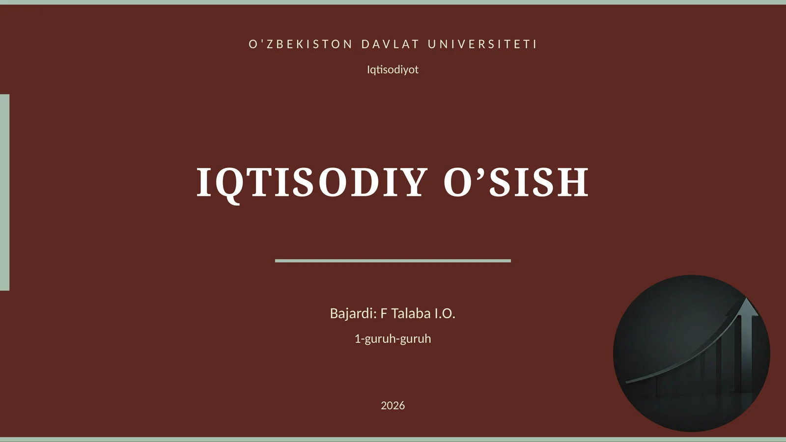 IQTISODIY O’SISH