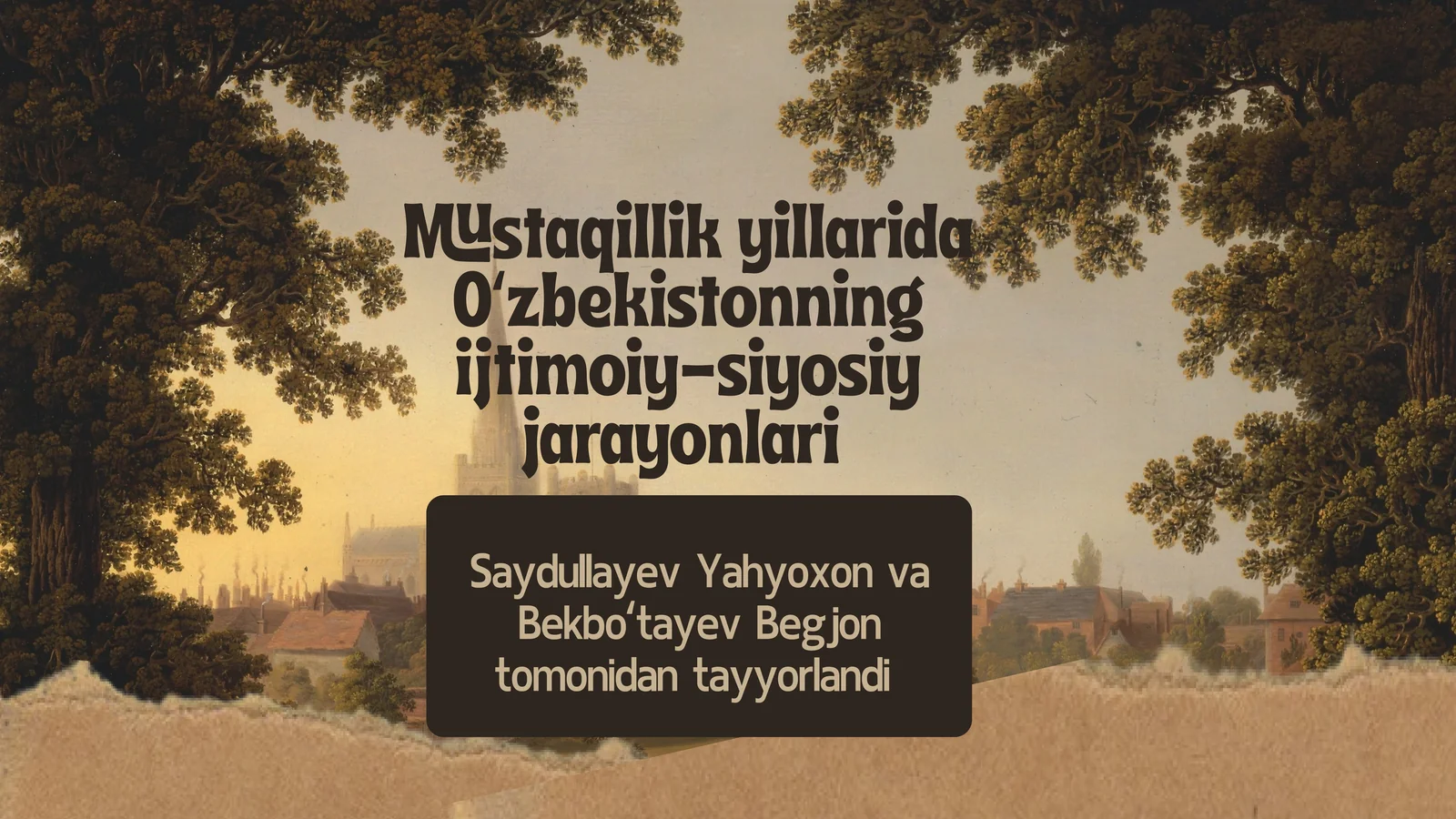 Oʻzbekistonning ijtimoiy-siyosiy jarayonlari