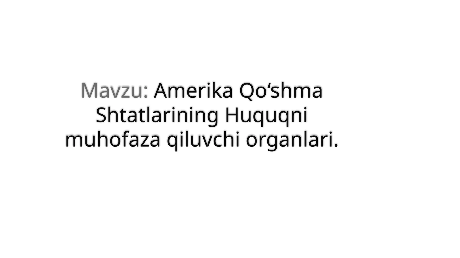 Amerika Qo‘shma Shtatlarining Huquqni muhofaza qiluvchi organlari