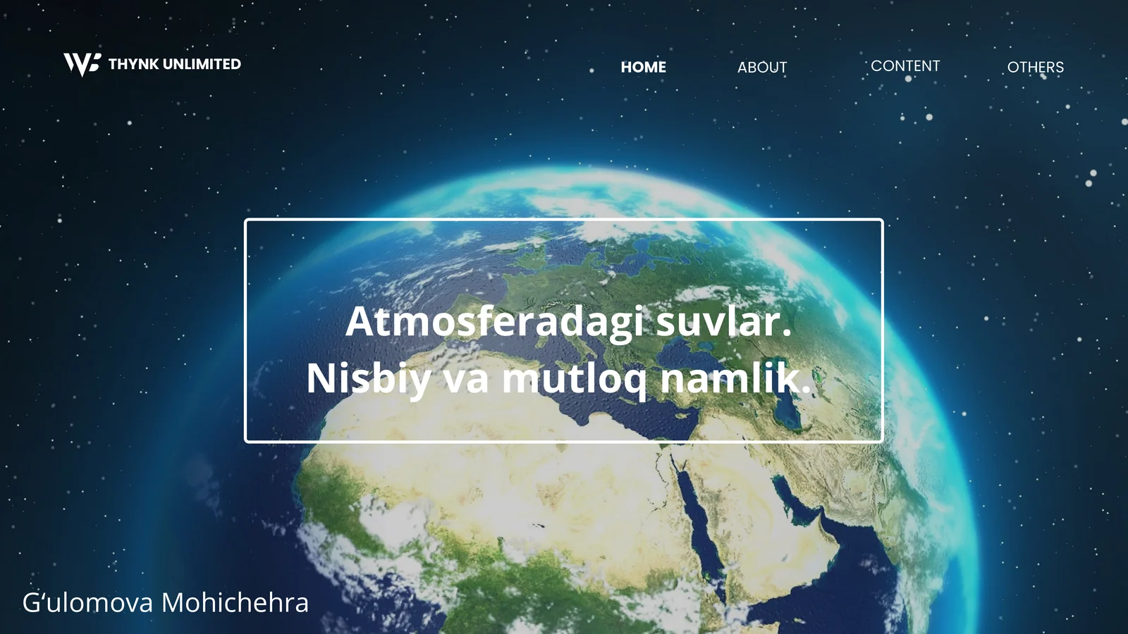 Atmosferadagi suvlar. Nisbiy va mutloq namlik
