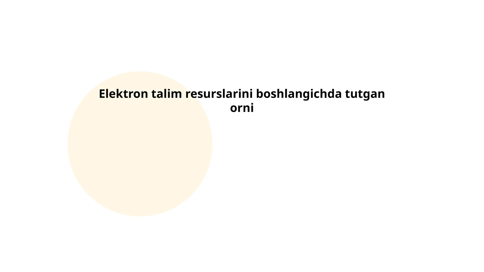 Elektron talim resurslarini boshlangichda tutgan orni