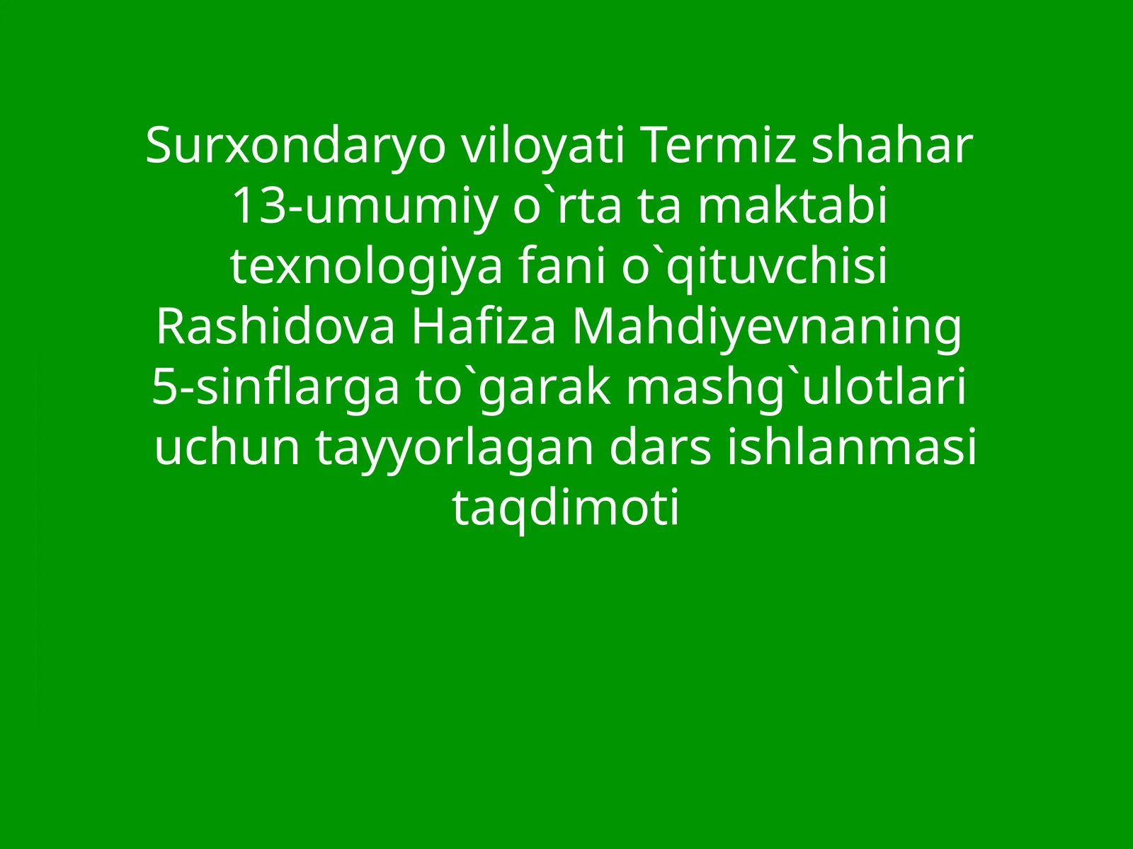 5-sinf Texnologiya fanidan Buterbrod va issiq ichimliklar tayyorlash. Nonushta uchun dasturxon tuzash dars ishlanma