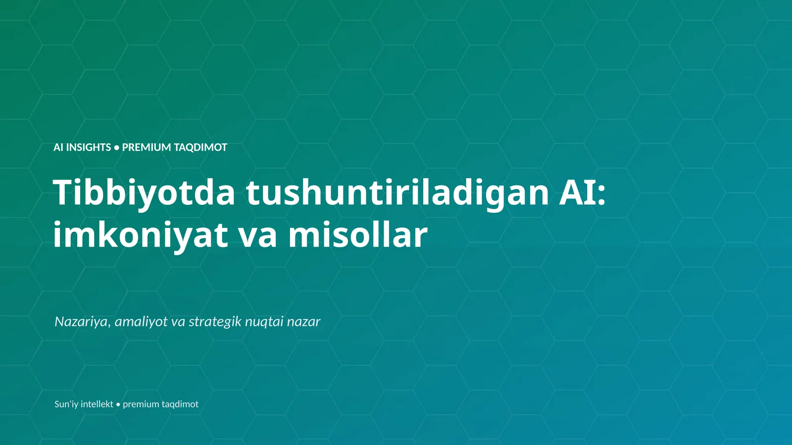 Sun'iy intellekt va Tibbiyot