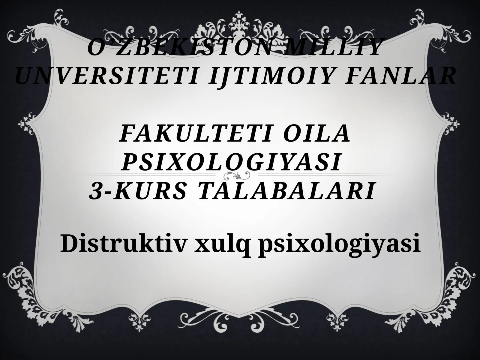 Distruktiv xulq psixologiyasi