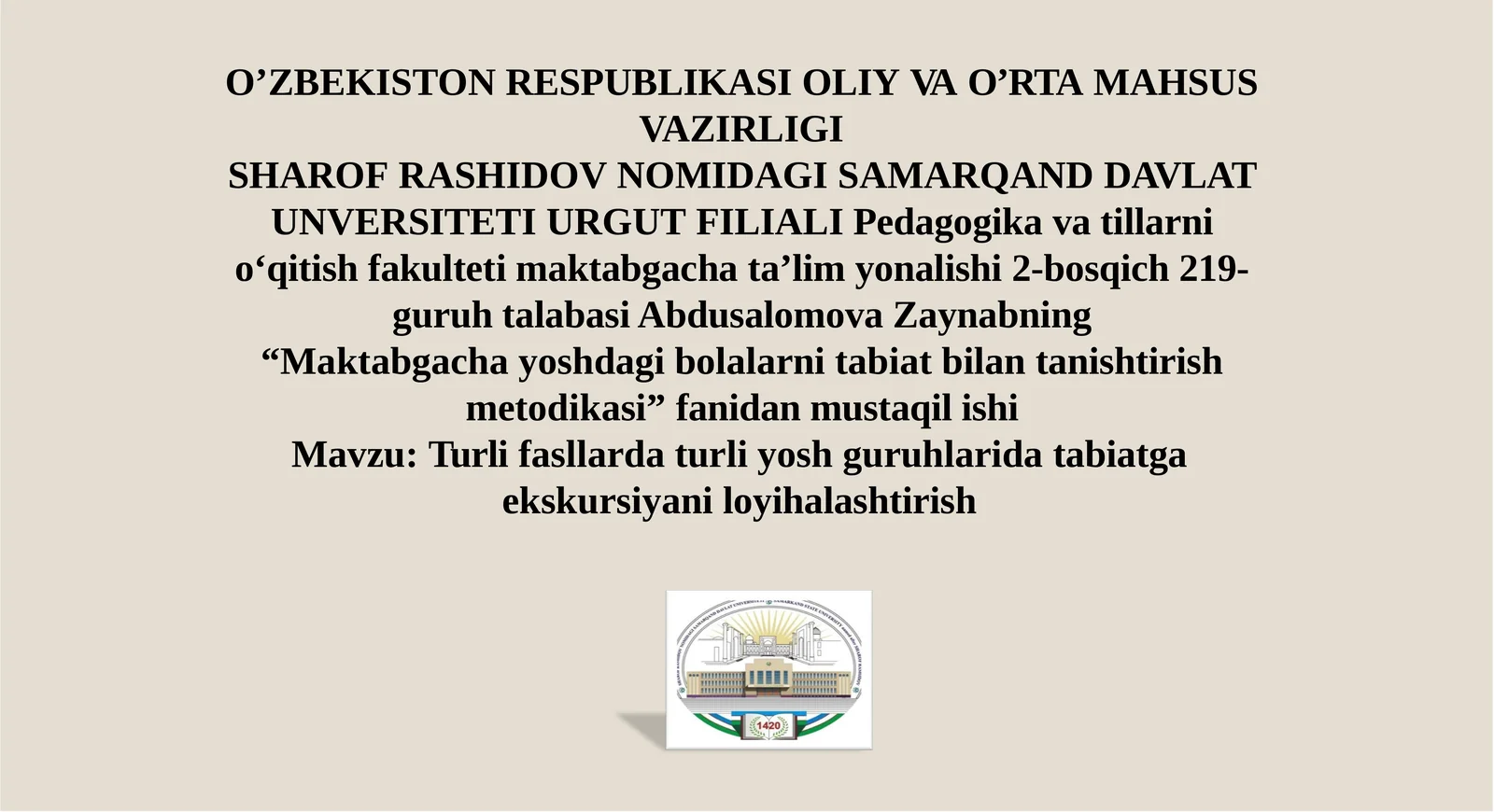 Maktabgachayoshdagibolalarnitabiatbilantanishtirish