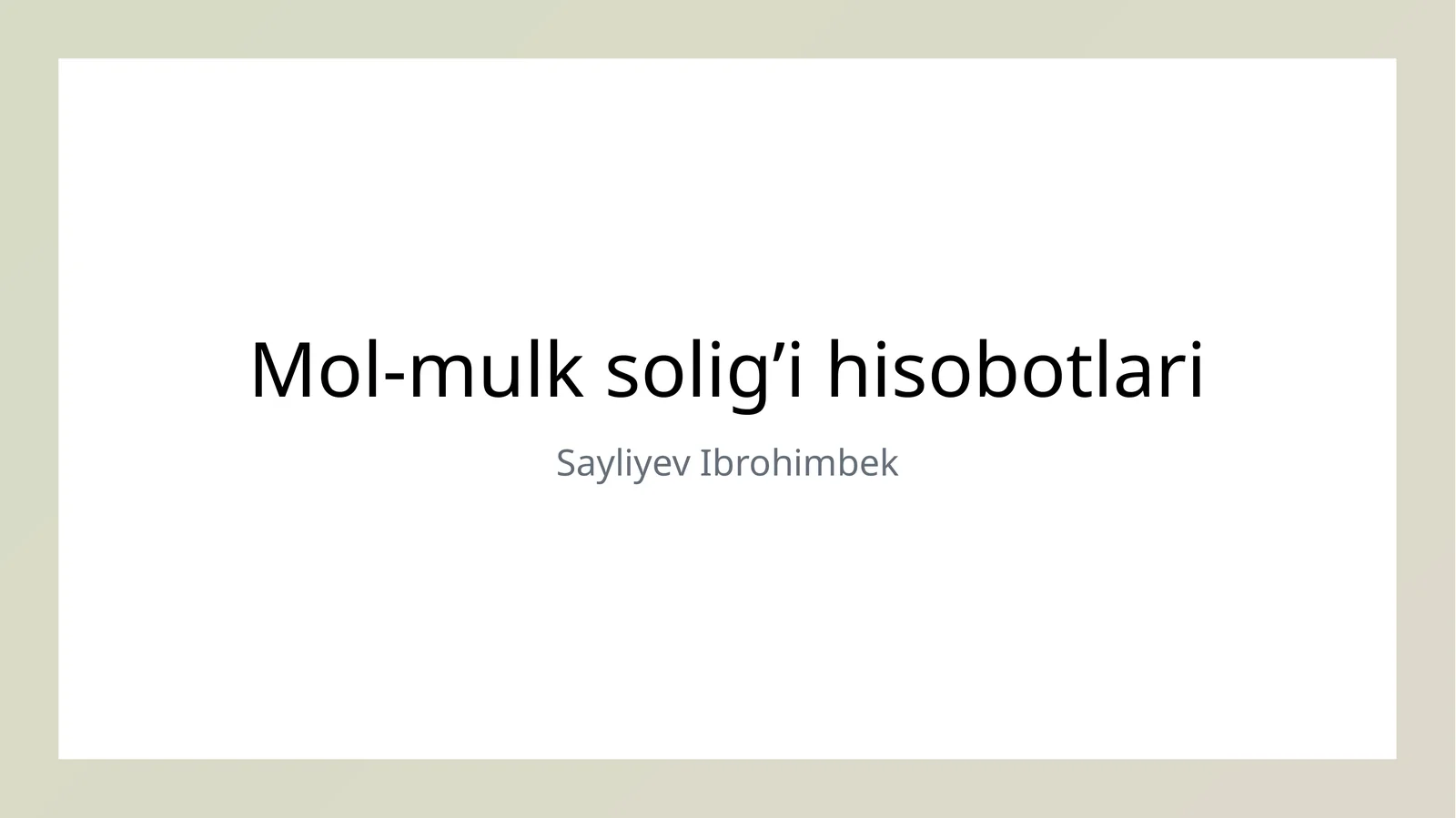 Mol-mulk solig’i hisobotlari