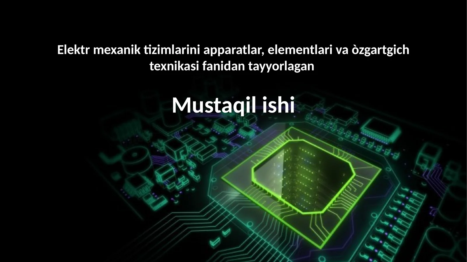 Kuchlanishga bog’liq rezistorning tok-kuchlanish xarakteristikasi I = f(V) ning statik qayd qilinishi