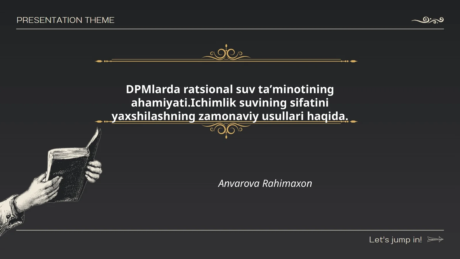 DPMlarda ratsional suv ta'minotining ahamiyati