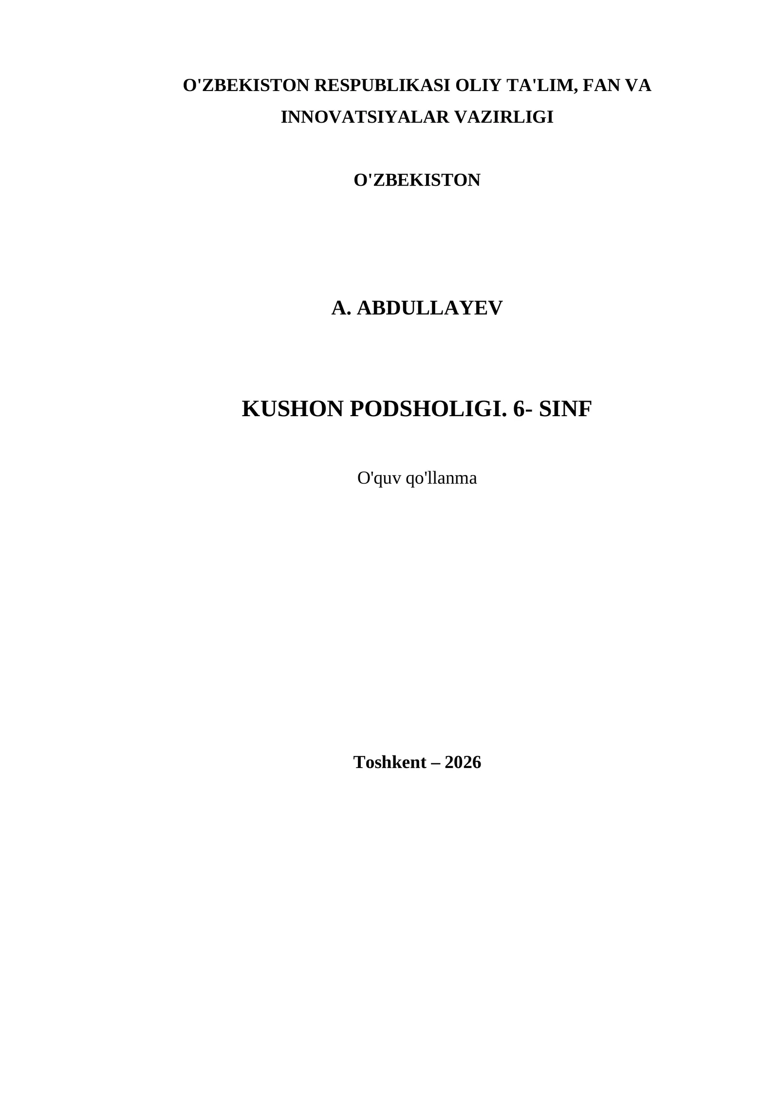 KUSHON PODSHOLIGI. 6- SINF