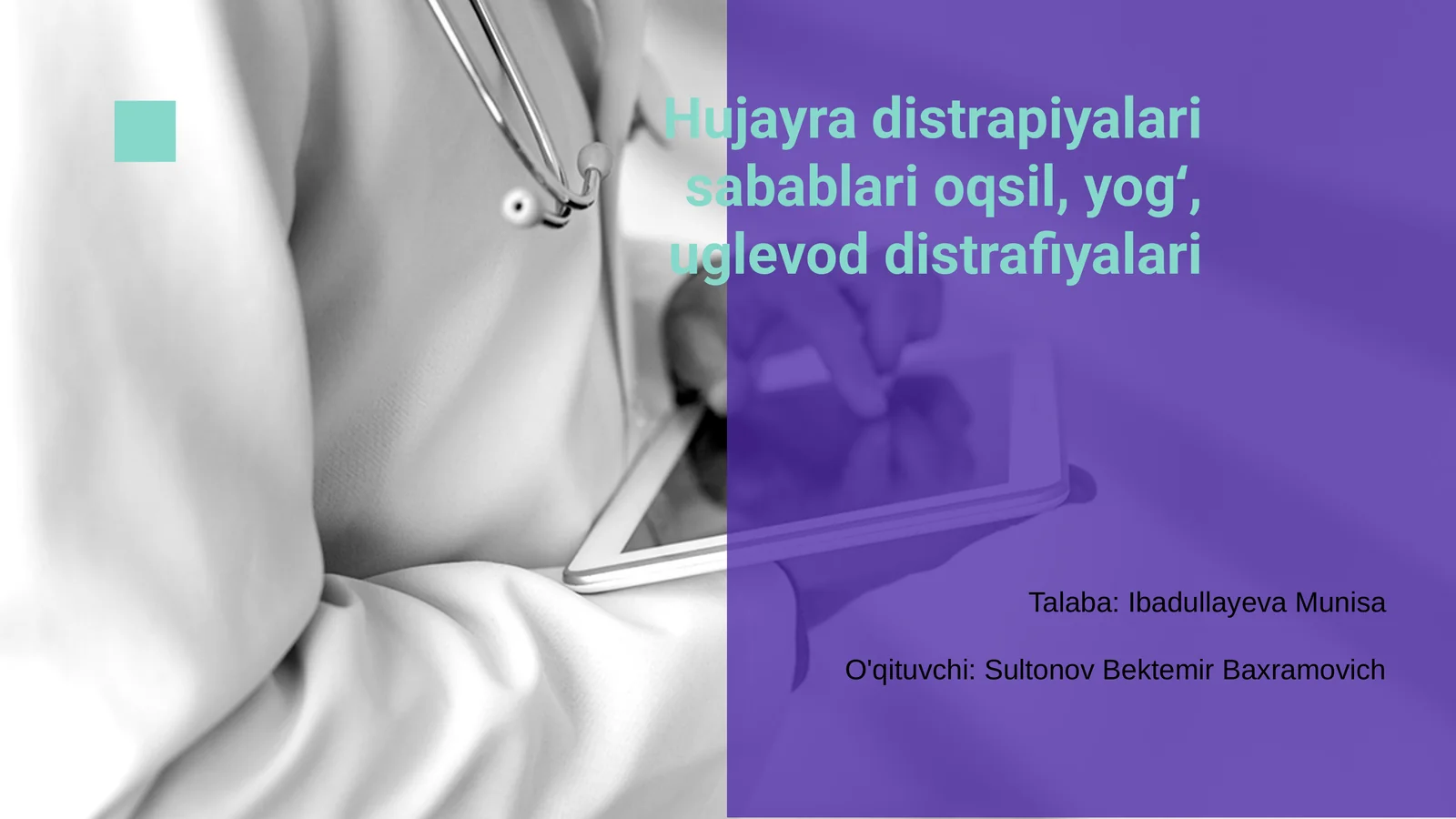 Hujayra distrapiyalari sabablari oqsil, yogʻ, uglevod distrafiyalari