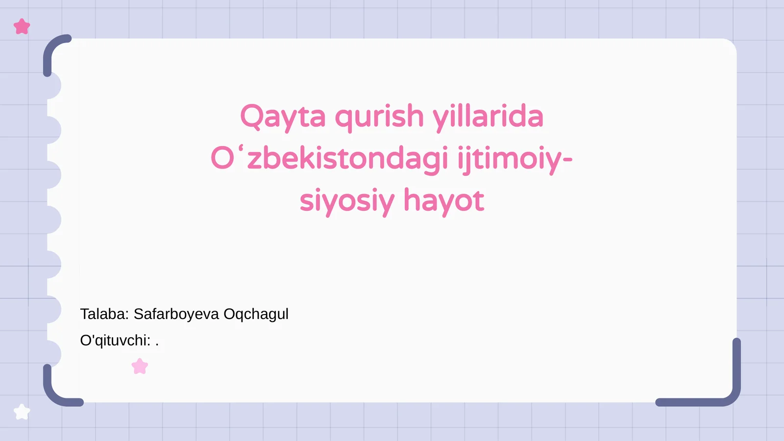 Qayta qurish yillarida Oʻzbekistondagi ijtimoiy-siyosiy hayot